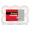 Scotch Packaging Tape, Clear, PK6, Tensile Strength: Not Specified 3350L6
